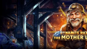 Tampilan visual slot Dynamite Riches The Mother Lode dengan nuansa tambang emas